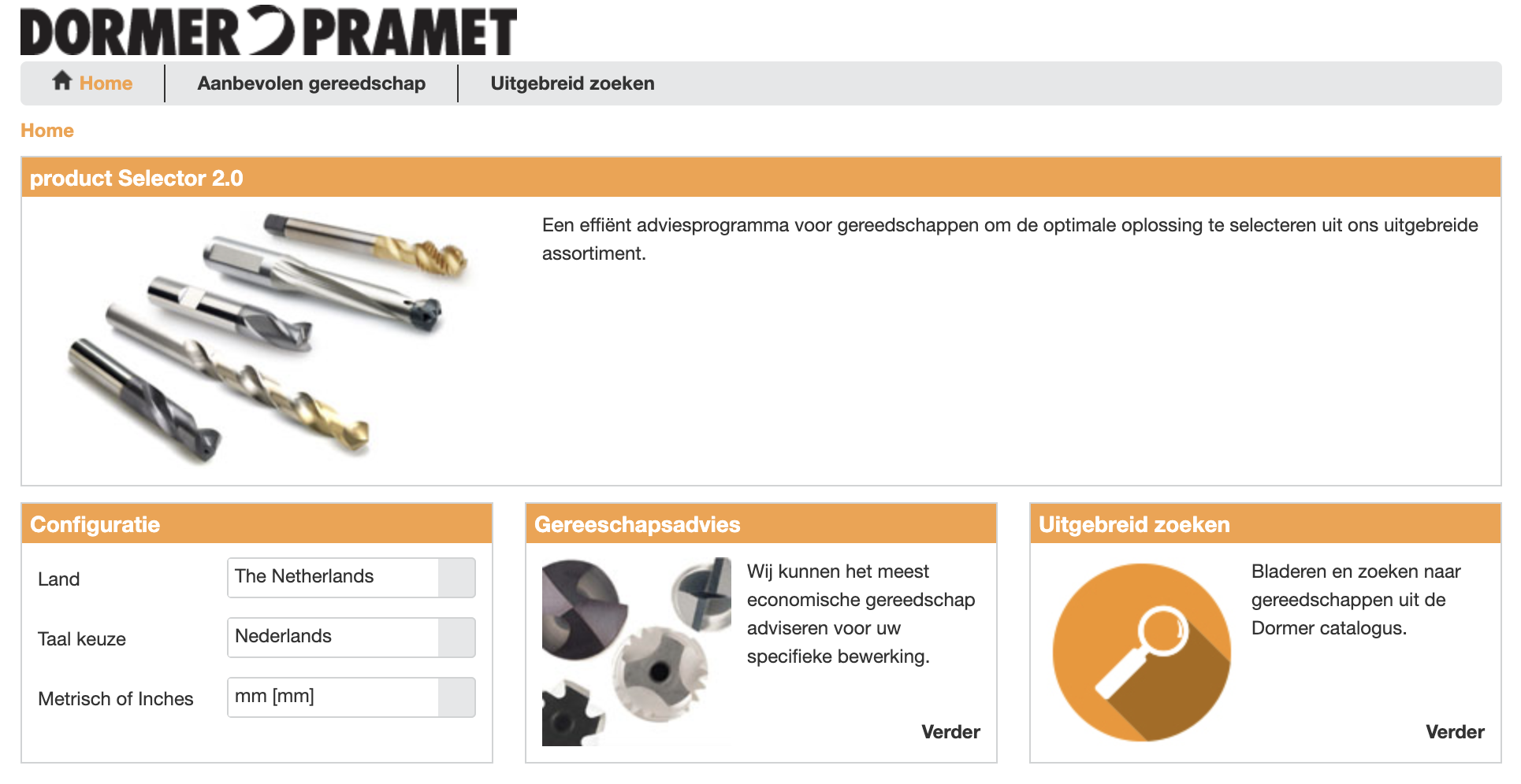 Dormer productselector
